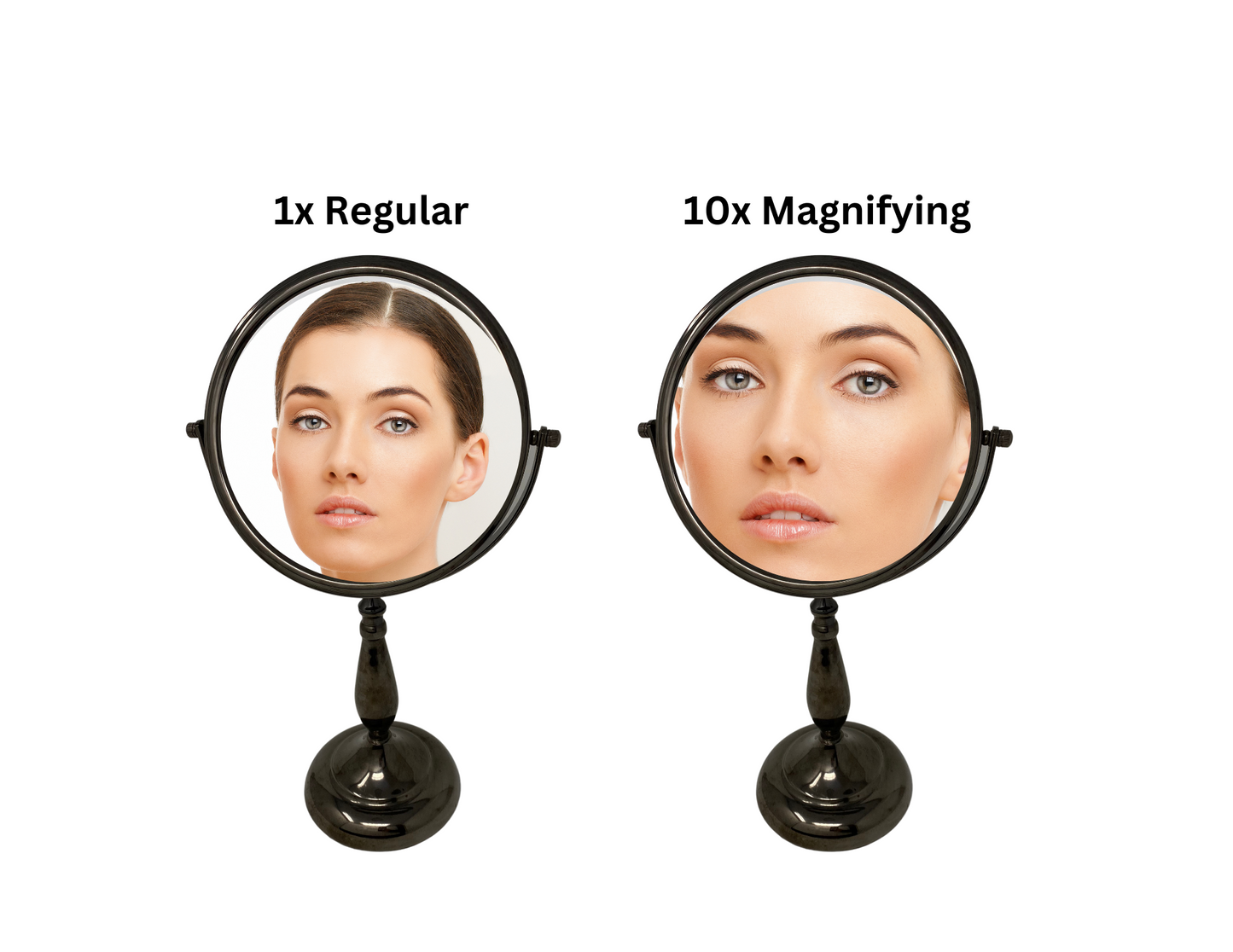 CLEARANCE 1X/10X Magnifying Tabletop Black Mirror (7"D x 16" H)