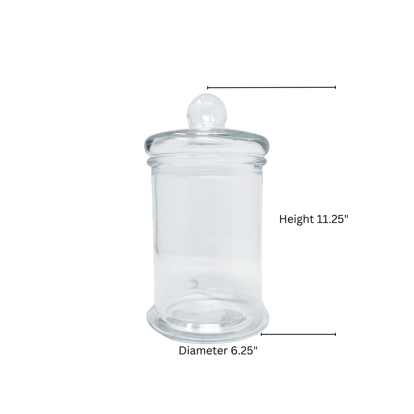 Rucci| BS300 Medium Clear Glass Canister with Lid