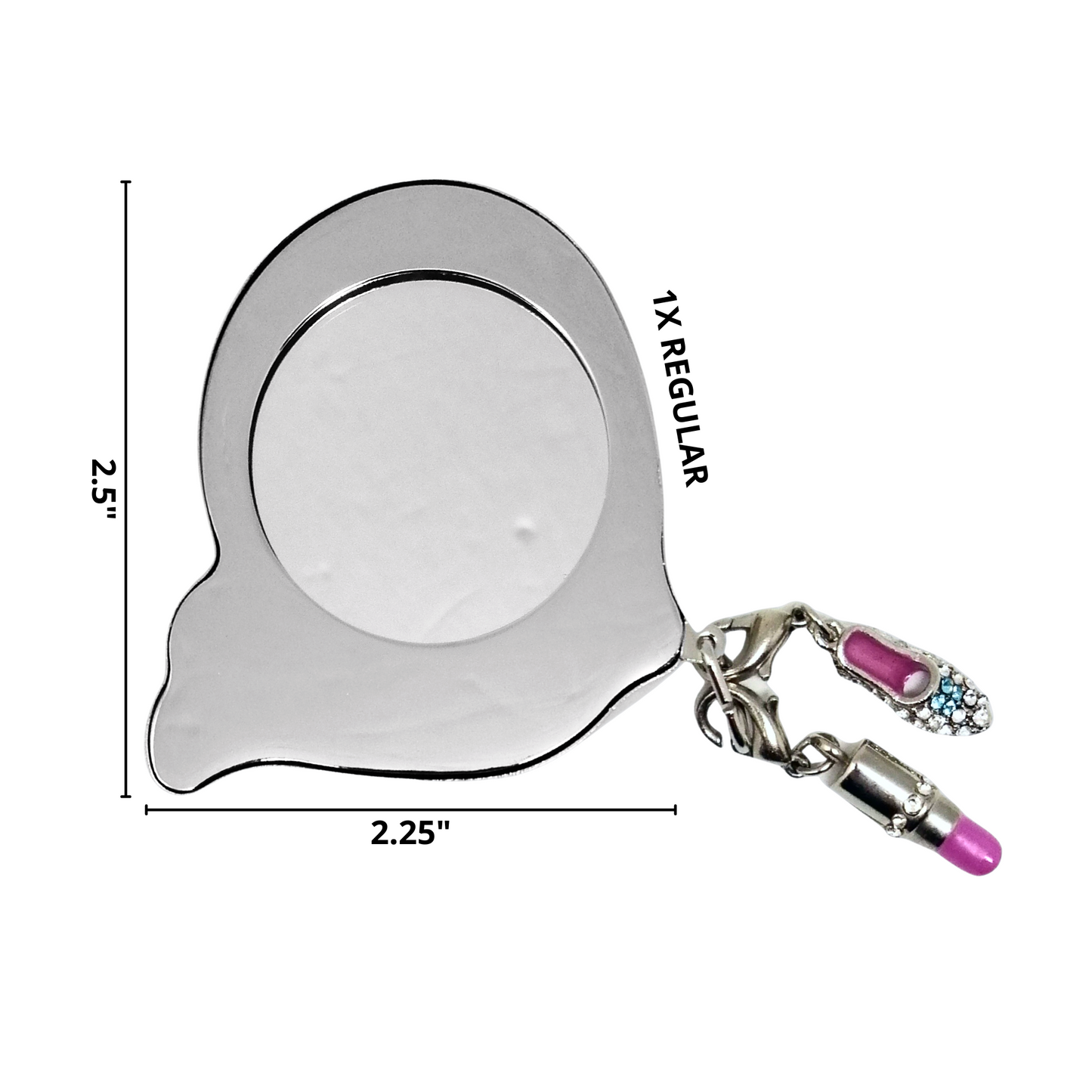 1X Regular Silver Snail Charm Compact Mirror (CM604)