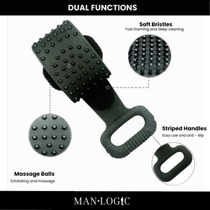 Manlogic Back Scrubber Shower Soft Silicone Bath Body Brush