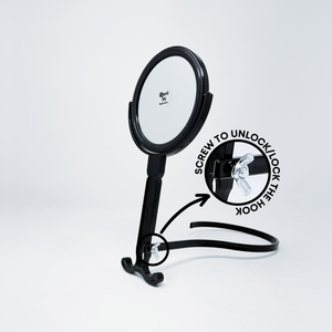 1X/5X Magnifying Double-Sided Black Plastic Neck Mirror