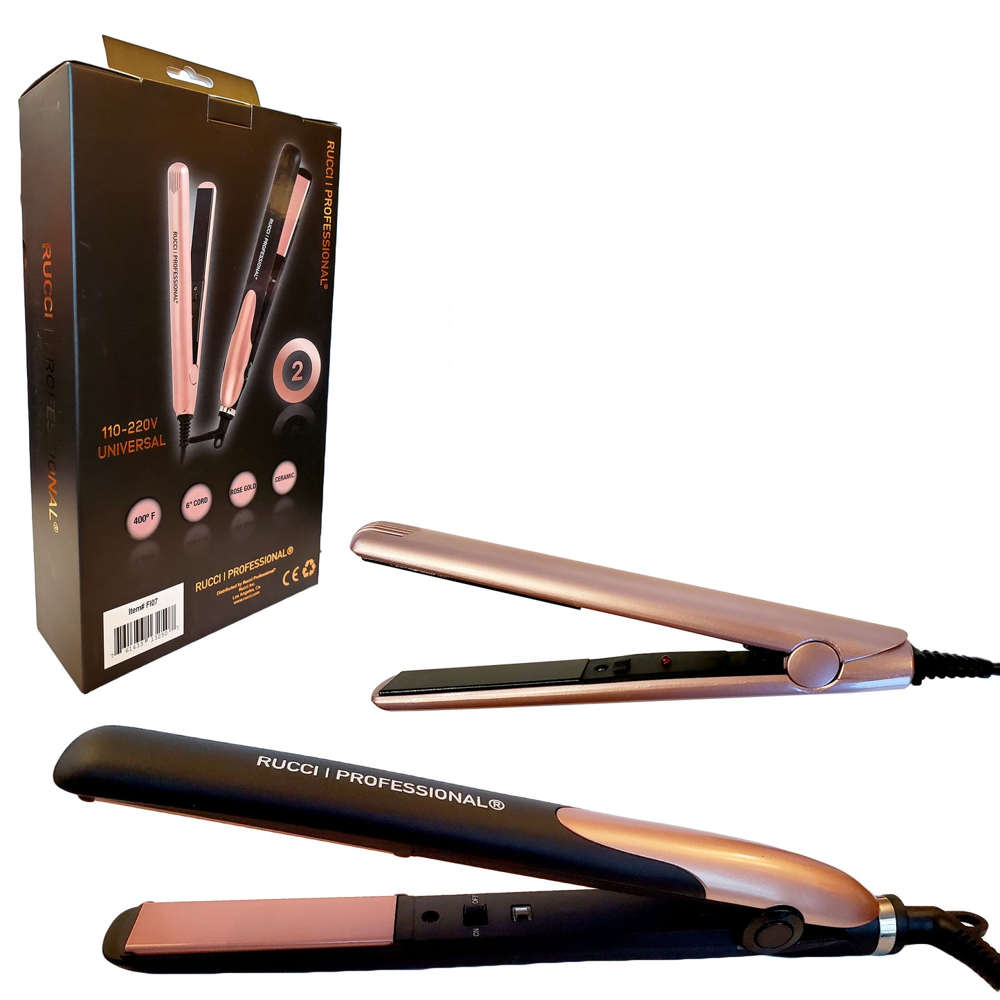 Rucci Professional Flat Iron Ceramic Tourmaline Plated (FI07)