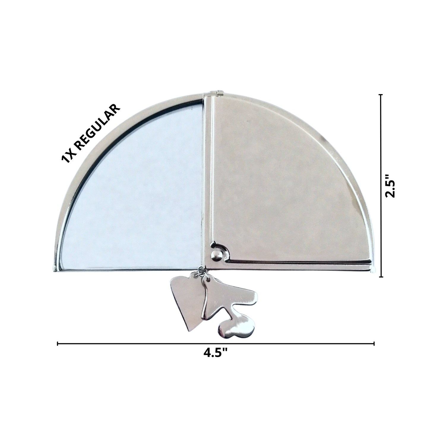 1X/2X Magnifying Double-Sided Yellow Fan Compact Mirror (CM607)