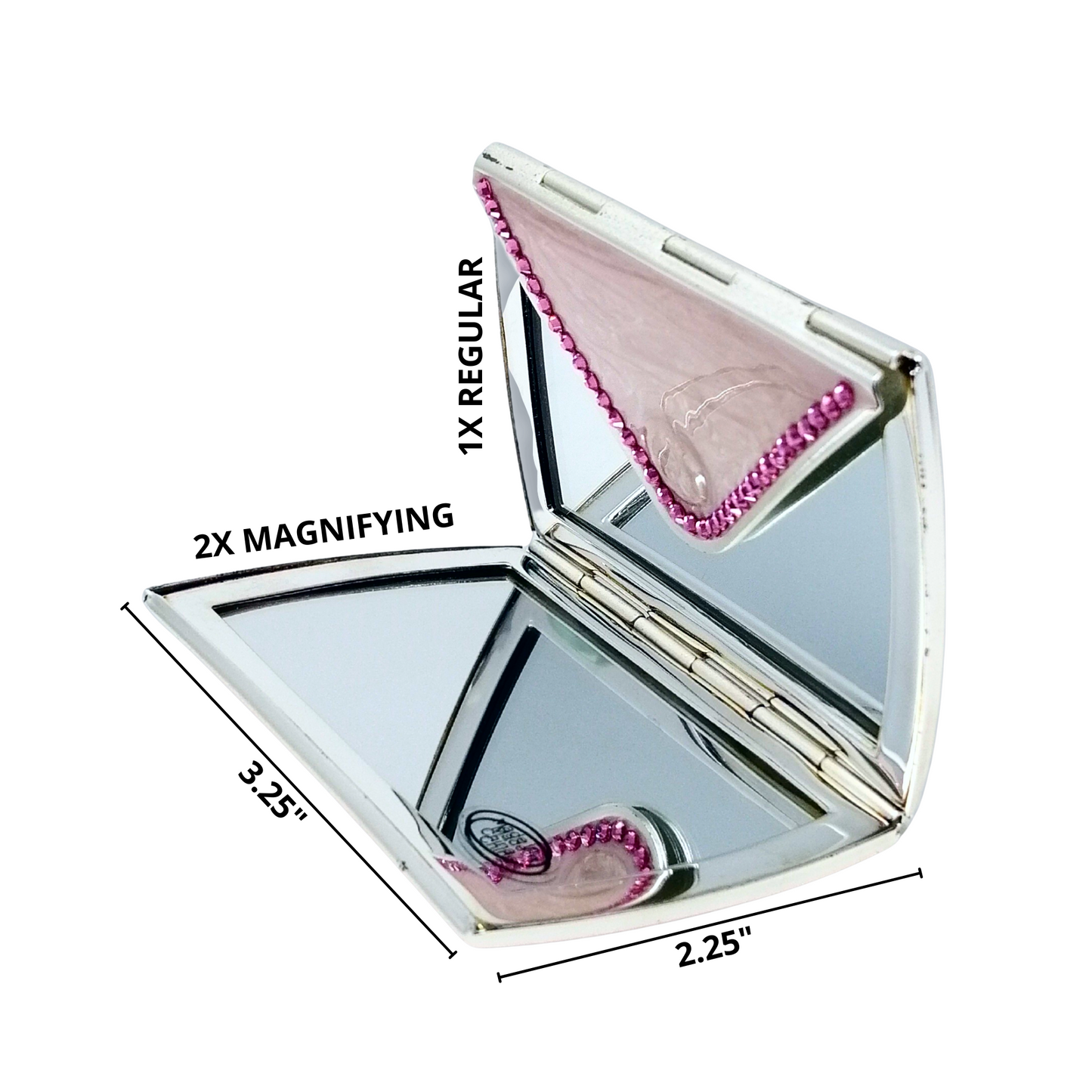 1X/2X Magnifying Double-Sided Pink Pouch Compact Mirror (CM759)