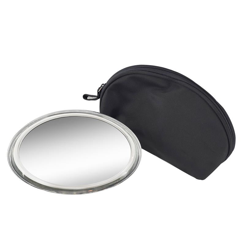 Acrylic Frame Oval Counter-top Magnifying Mirror with Travel Pouch (M882)