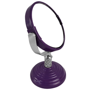 Rucci Mini Soft Touch Vanity Mirror with 4x Magnification Crystal Neck Design (M980/PR | M981/W)