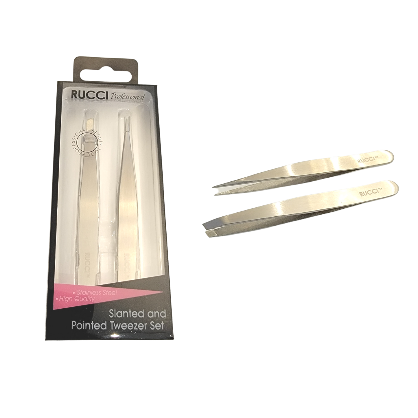 Slanted and Pointed Tweezer Set (TW125)